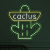 LED neonový nápis 'Cactus' - světelná LED dekorace s kaktusem na zeď - zelená