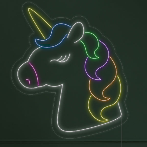 LED neon dekorace Unicorn - světelná LED cedule na zeď
