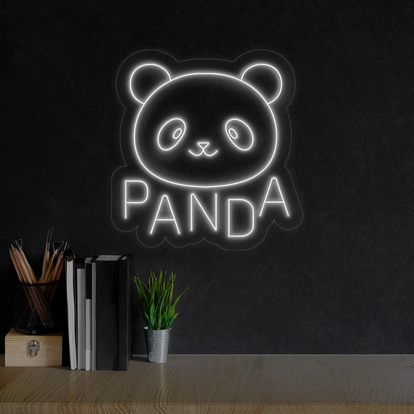 LED neon nápis a dekorace 'Panda' - neon světlo na zeď pokoje