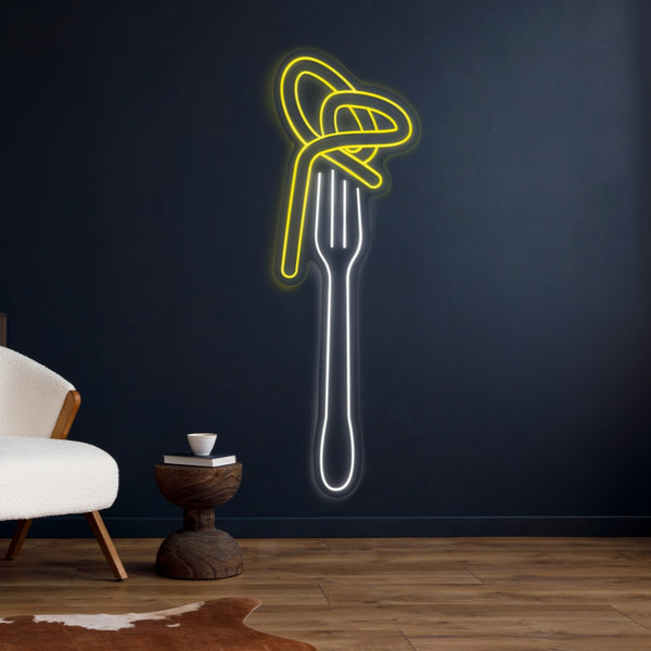 LED neon dekorace 'pasta' -  svítící reklamní cedule na zeď pokoje