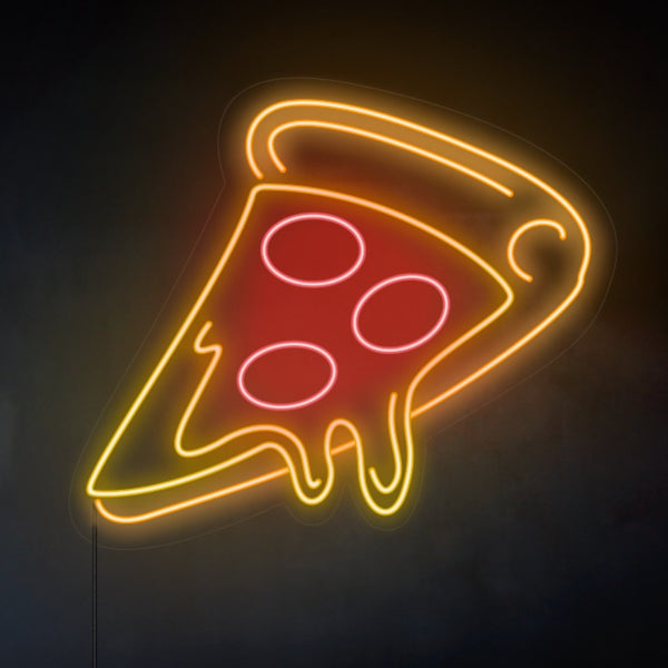 LED Neon cedule 'Pizza k nakousnutí' - Oživte pizzerii originálním neonem