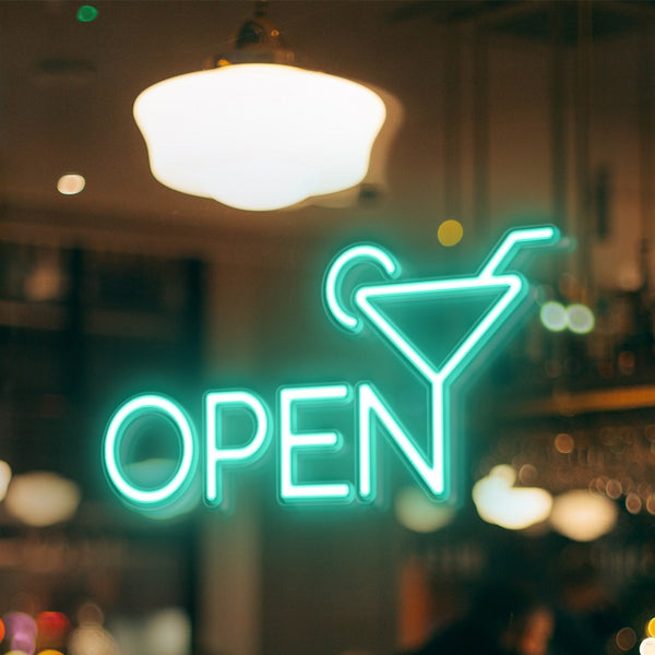 LED Neon -  Bar drink 'Open'