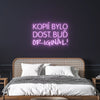 LED Neon nápis - Motivace 'Kopií bylo dost' - fialový motivační nápis na zeď pokoje 