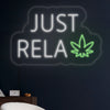 LED Neon nápis 'Just relax CBD' - Relaxační světelná cedule na zeď