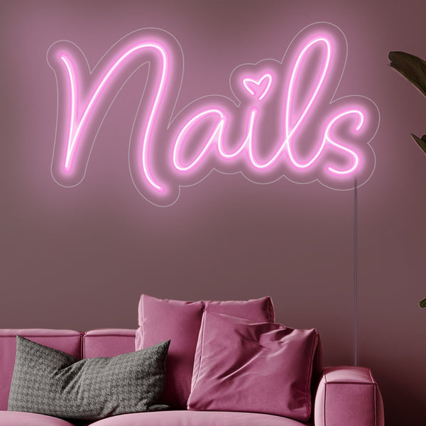 LED Neon nápis 'Nails' - Pro všechny, co milují neonové nehty