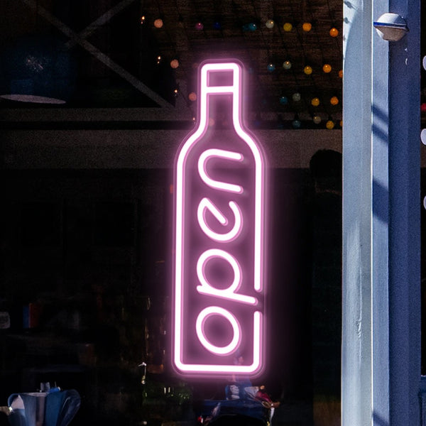 LED Neon - Drink wine 'Open'