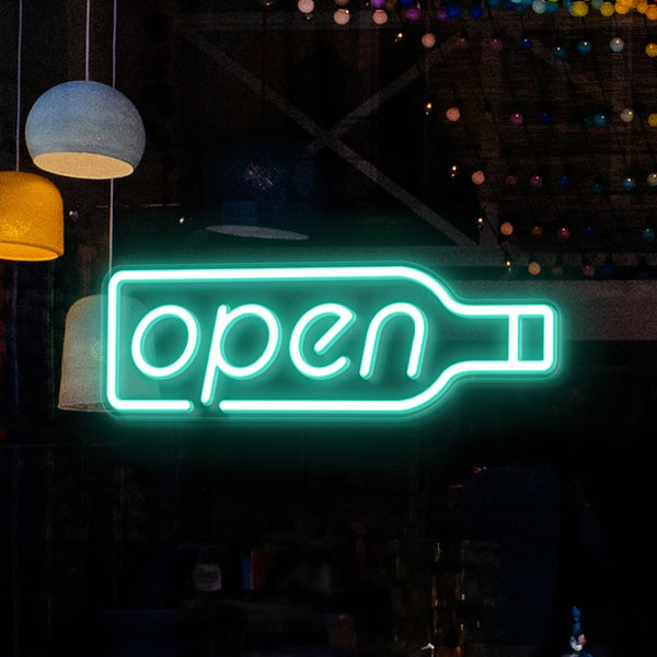 LED Neon - Drink wine 'Open'