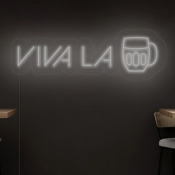 LED Neon nápis 'Viva la beer revolution' - Výrazná LED neonová reklama pro pivnice